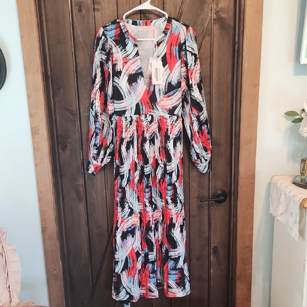 Traffic People Vibrant Long Sleeve Dress